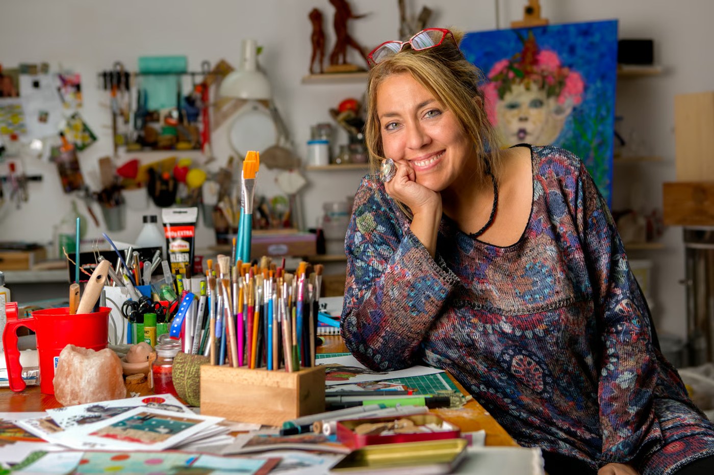 Alexandra de Kempf in her studio